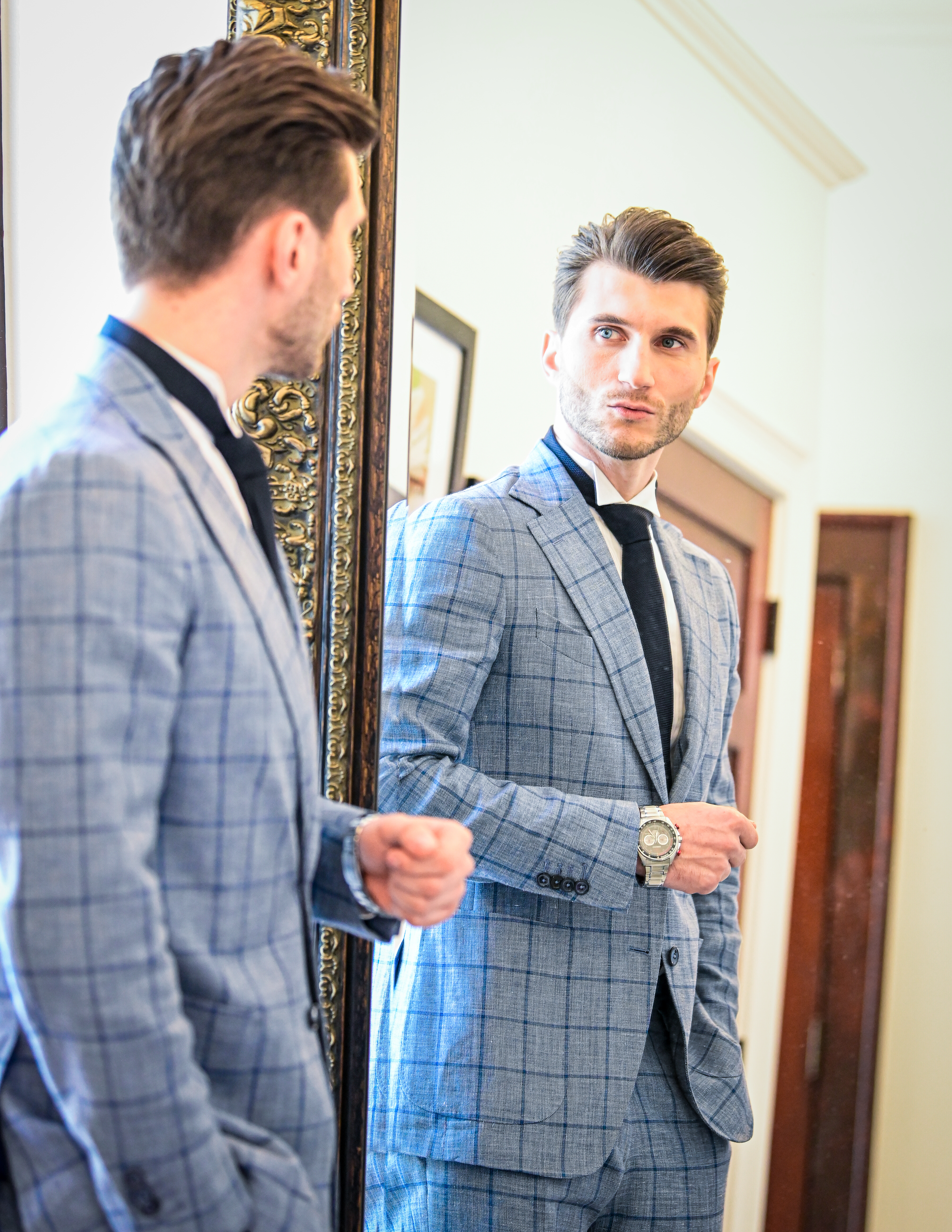 Edward Dose Photography Editorial of Young Man Looking at Mirror