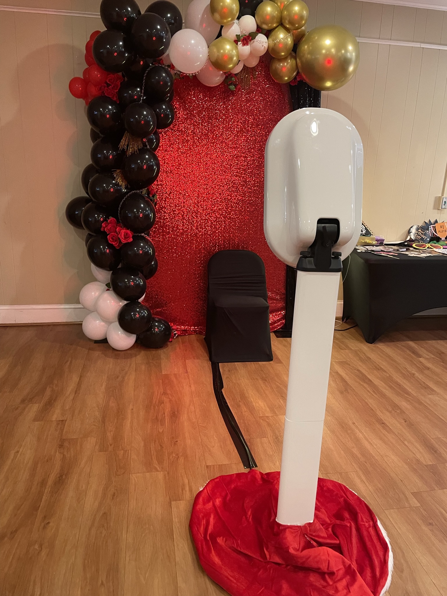Customized event décor for holiday corporate parties by Party Fairy Productions and PF Photobooths in Richmond, VA.