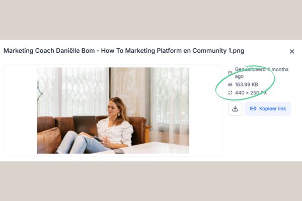Een screenshot van een foto in de media beeldbank van Go High Level die laat zien hoe groot de afbeelding is. Een screenshot van een foto in de media beeldbank van Go High Level die laat zien hoe groot de afbeelding is.