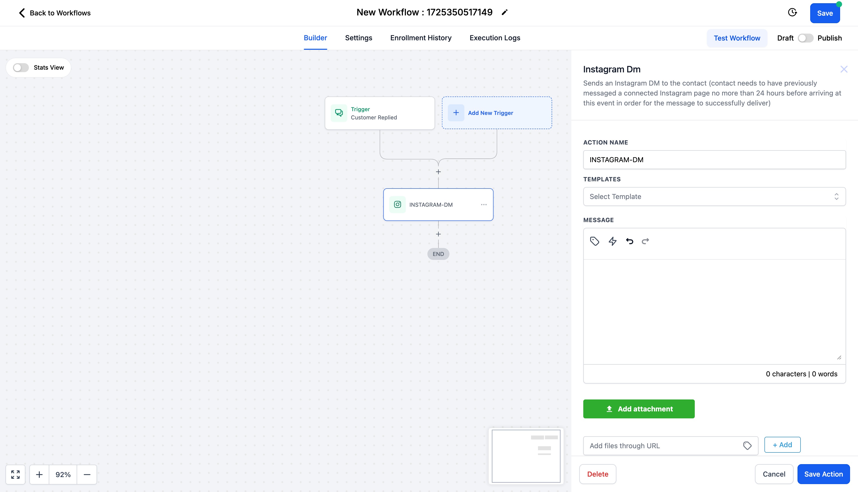 INSTAGRAM DM - WORKFLOW ACTION INSTAGRAM DM - WORKFLOW ACTION