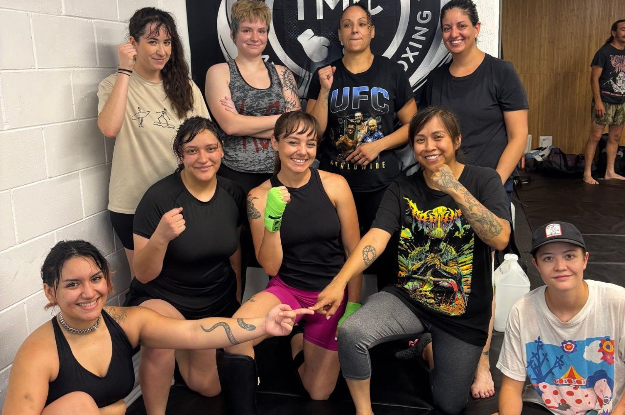 Martial arts instructor with kids