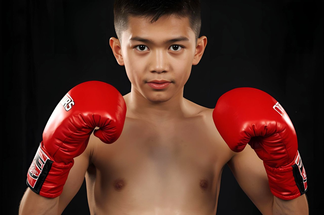 Martial arts instructor with kids