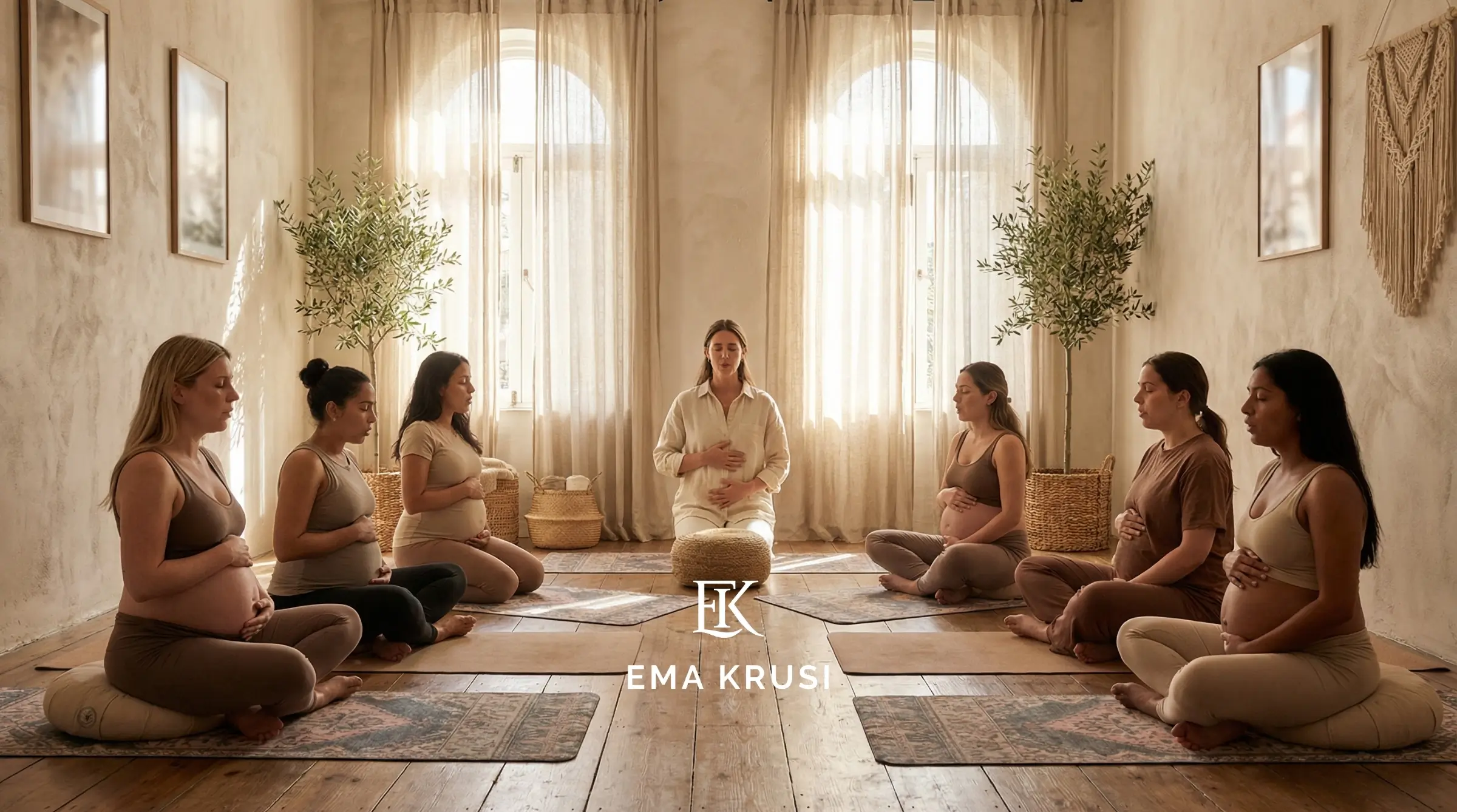 Femmes dans un cours de préparation à l'accouchement Femmes dans un cours de préparation à l'accouchement