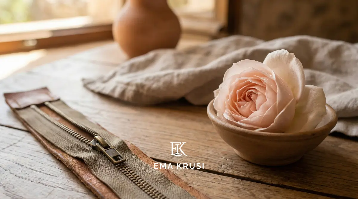 Fleur et fermeture éclair 