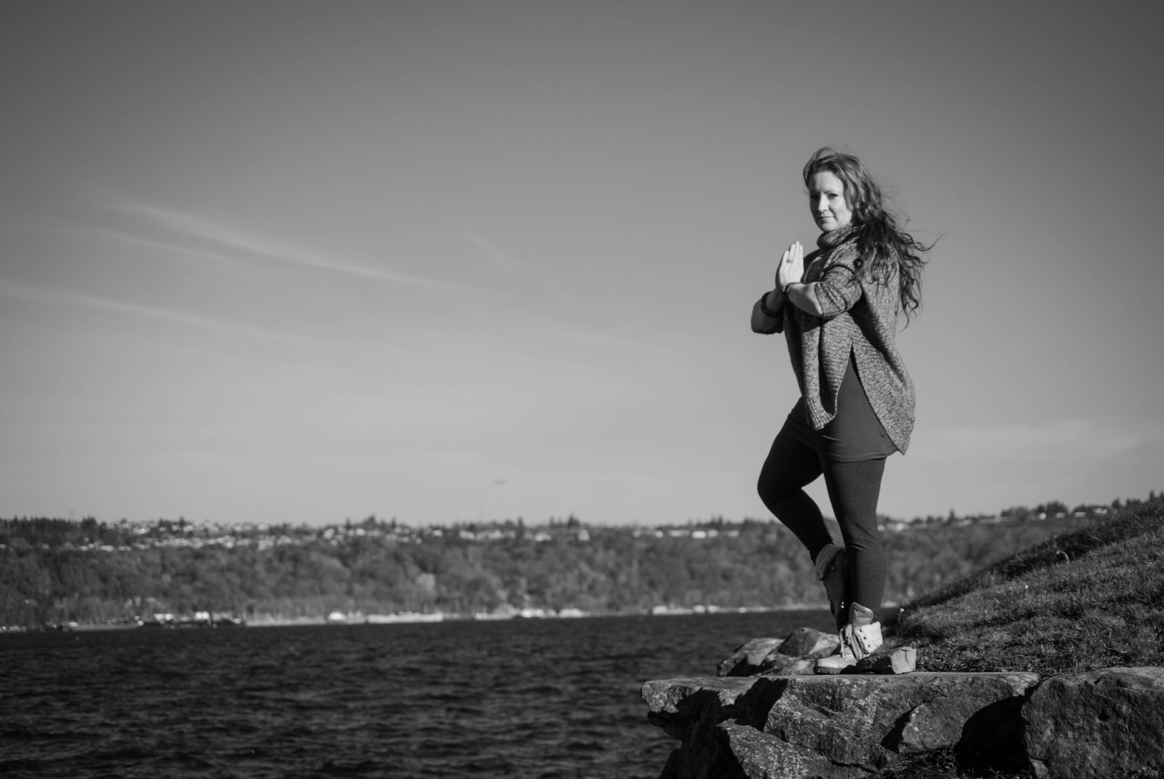 Margo with Yoga Yoga Pacific Northwest in Vrksasana, photo by Rachelle Ribail Photography
