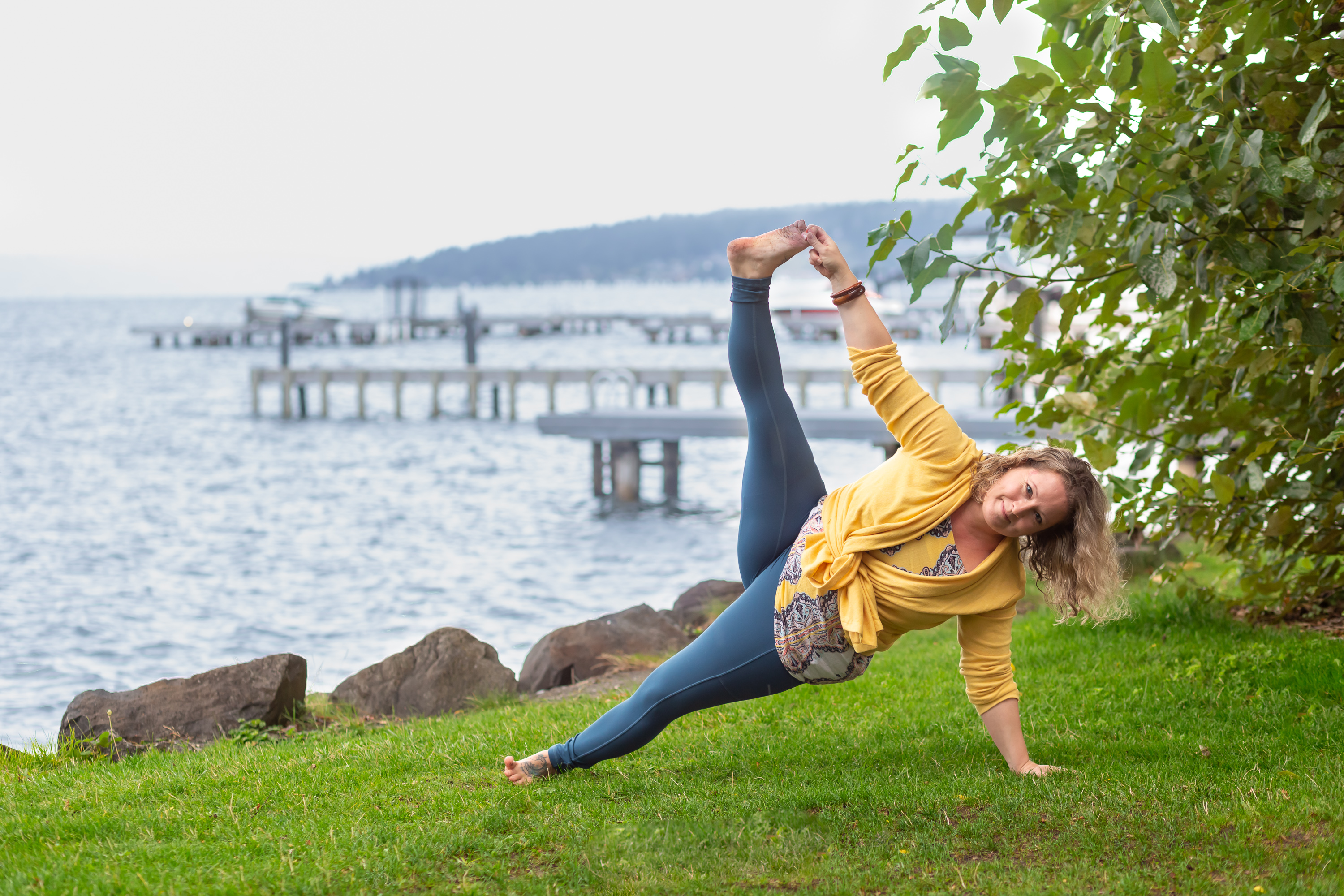 Margo with Your Yoga Pacific Northwest in Vashistasana, photo by Pacific Northwest Portraits