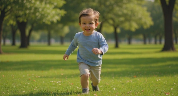 Children playing outdoors at San Francisco park with Golden Gate Bridge background preventing myopia Children playing outdoors at San Francisco park with Golden Gate Bridge background preventing myopia