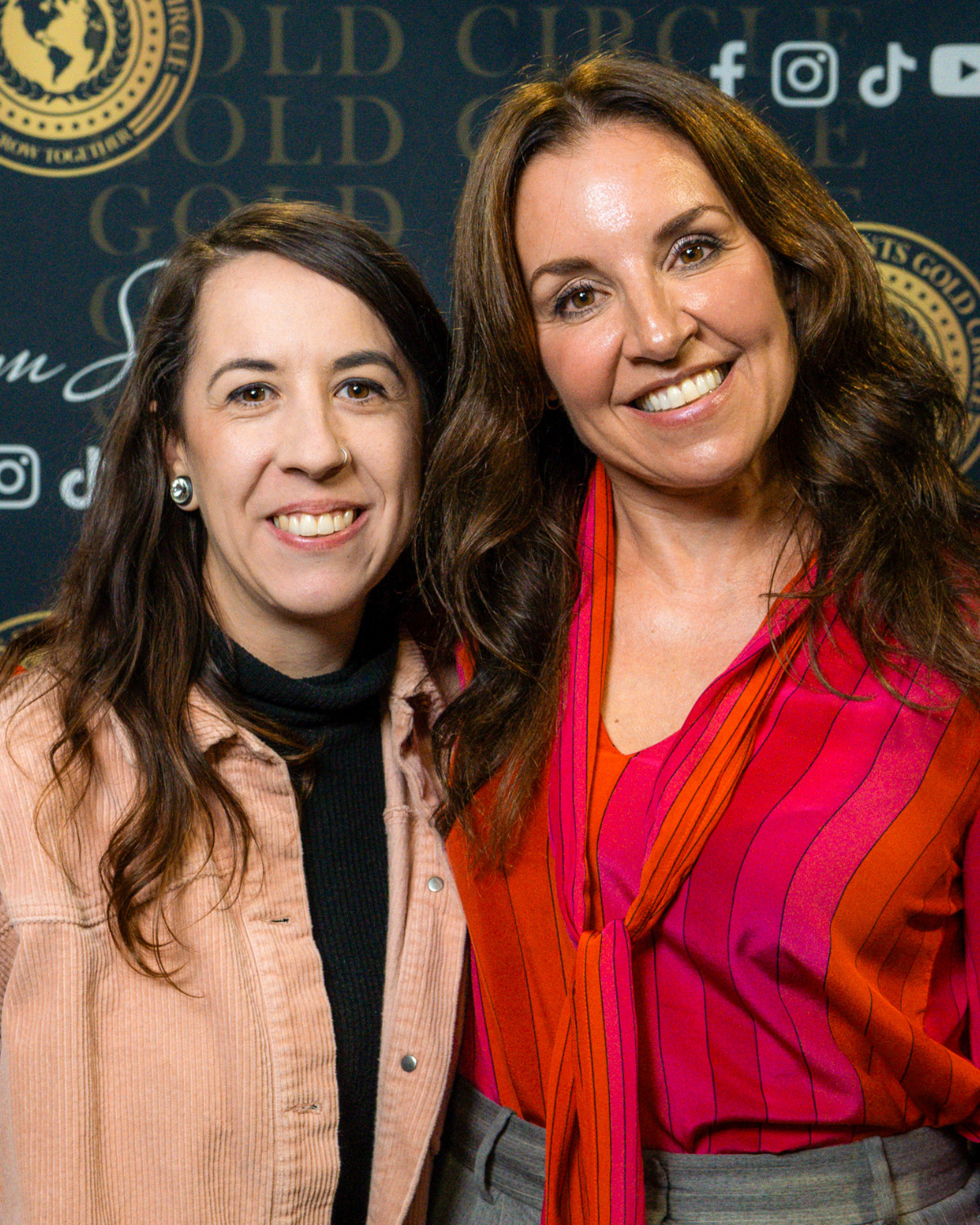 Emma Youell stands with Sarah Willingham for a photo