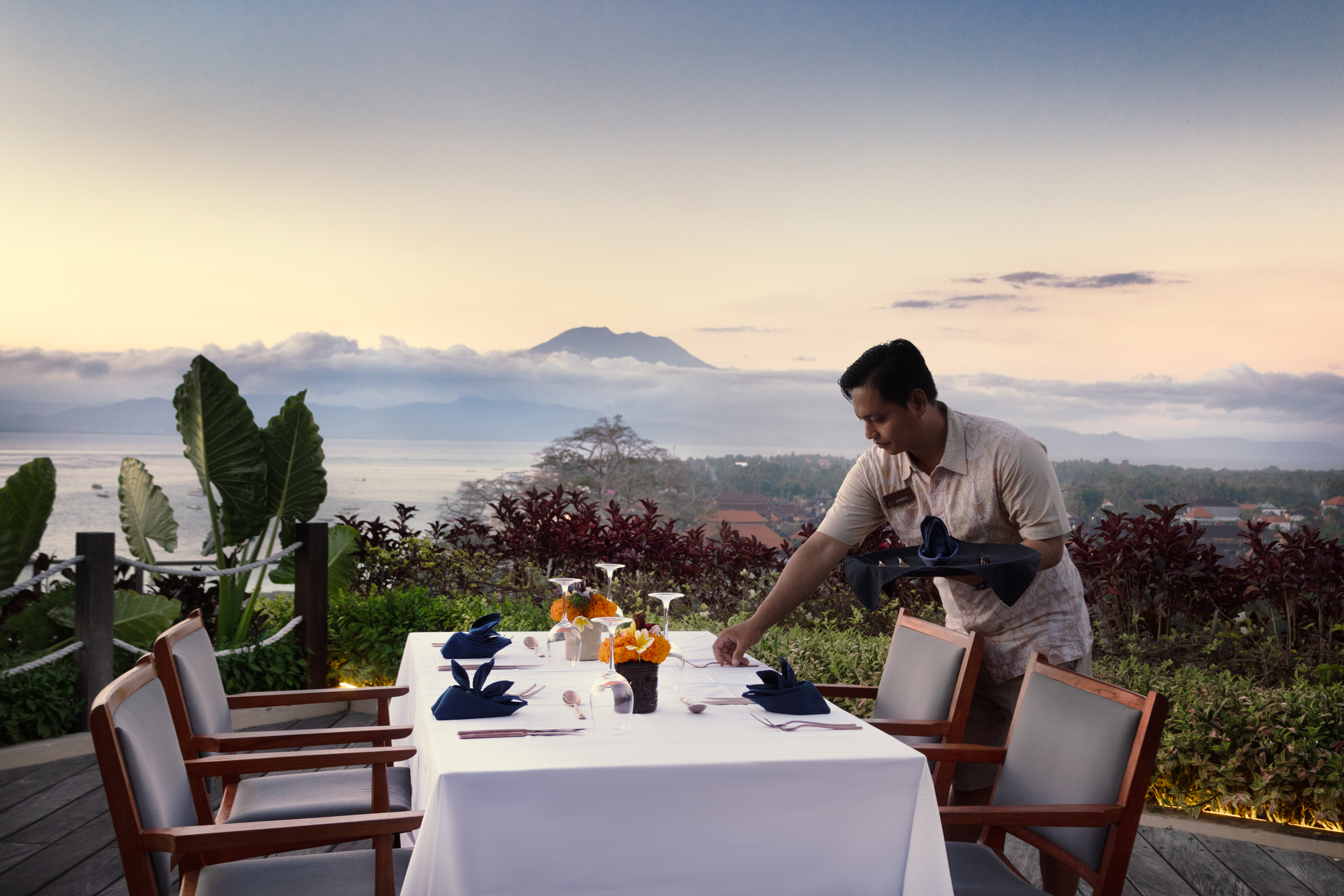 Romantic dinner setup