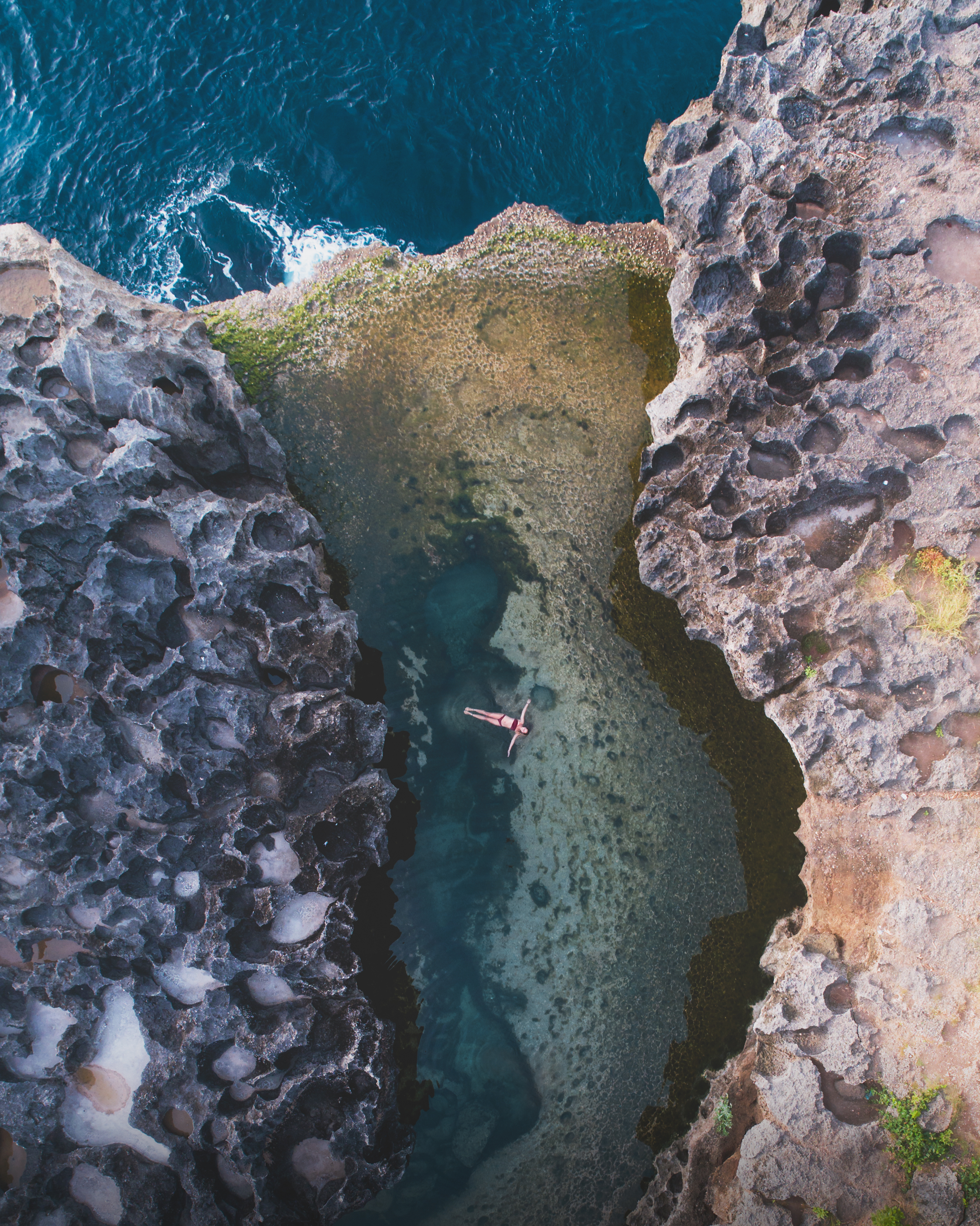 A beautiful portrait-oriented scene of Nusa Lembongan