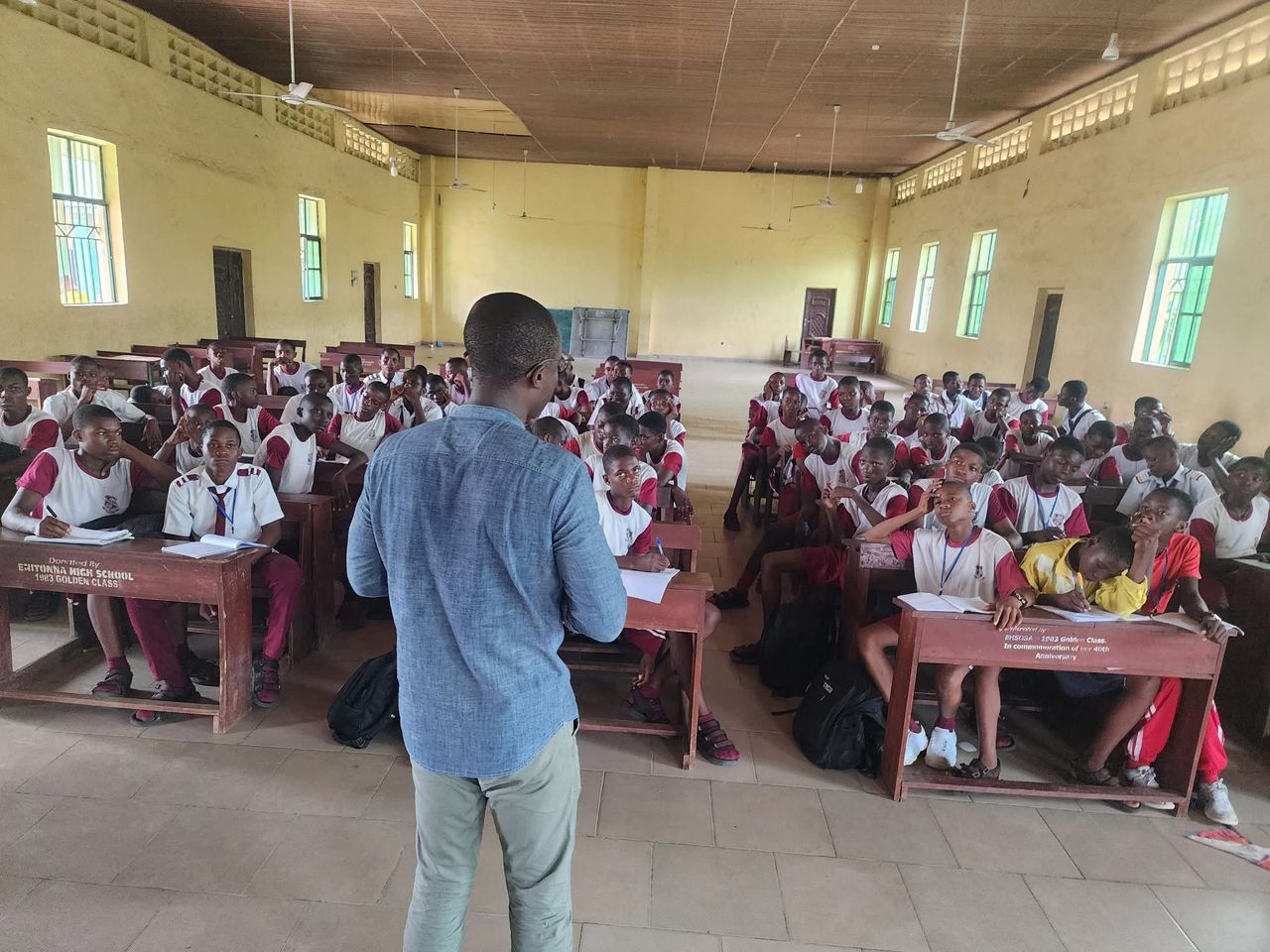 Real students from partner schools in Rivers State during digital training sessions