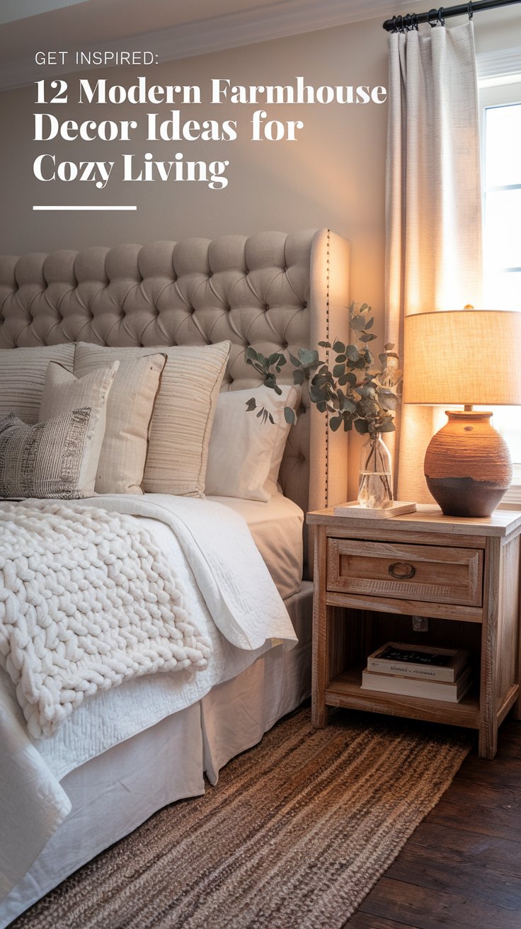Looking to transform your home into a cozy haven? Check out these 12 modern farmhouse decor ideas featuring rustic charm, neutral tones, and DIY decor tips. Perfect for creating cozy interiors with timeless style. Looking to transform your home into a cozy haven? Check out these 12 modern farmhouse decor ideas featuring rustic charm, neutral tones, and DIY decor tips. Perfect for creating cozy interiors with timeless style.
