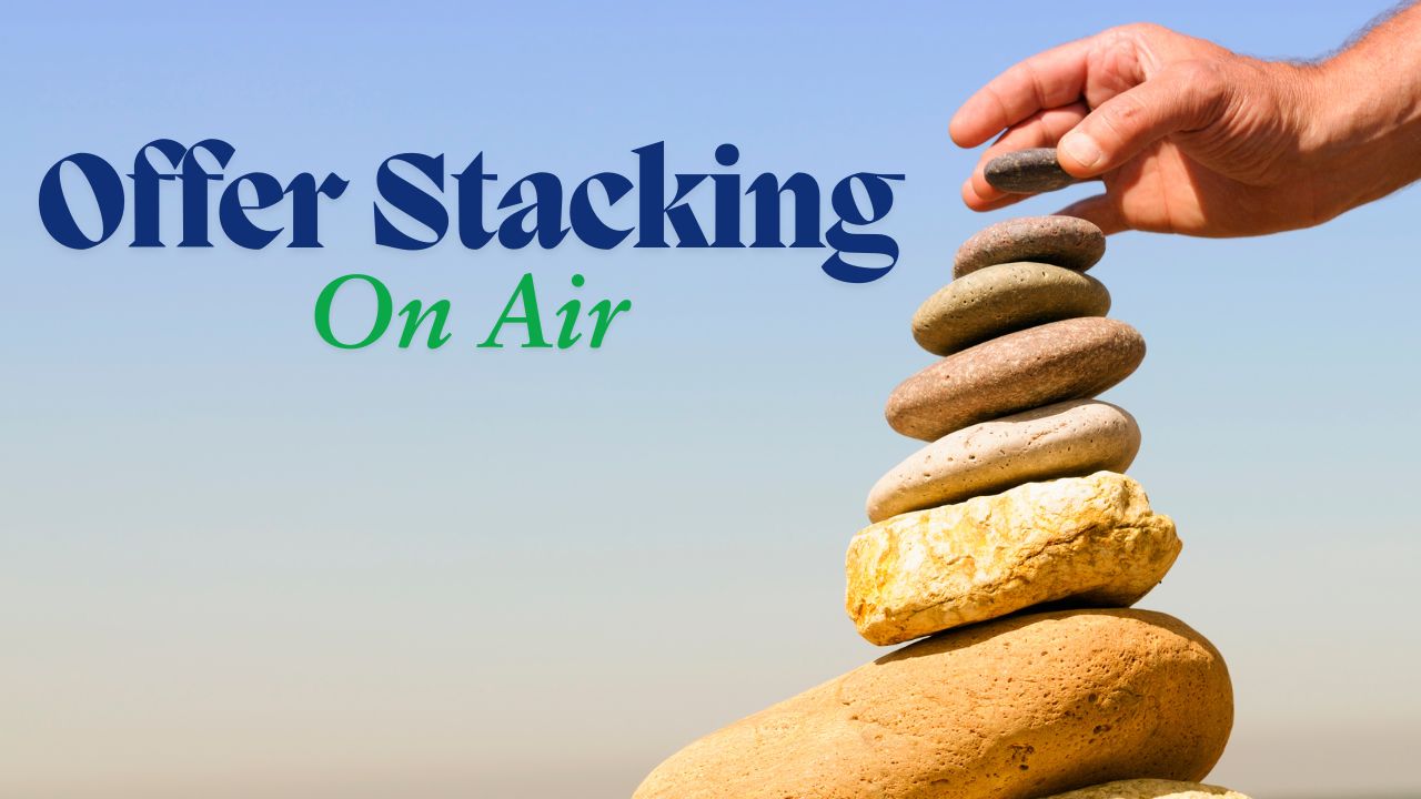Offer stacking on air.  Just like stacking rocks on a beach Offer stacking on air.  Just like stacking rocks on a beach