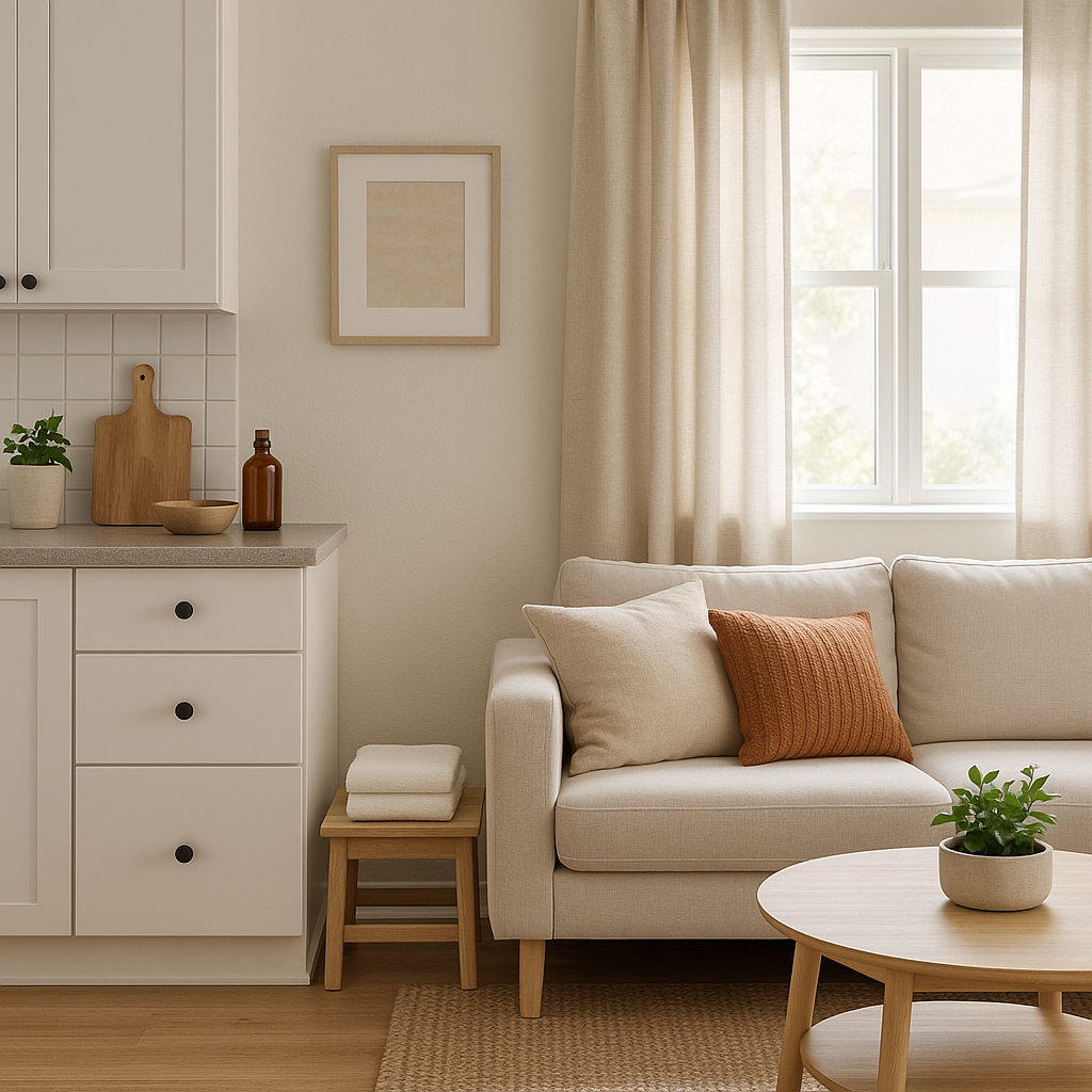 Affordable home improvements like new cabinet knobs, curtains, and towels to increase property appeal without major remodeling. Affordable home improvements like new cabinet knobs, curtains, and towels to increase property appeal without major remodeling.