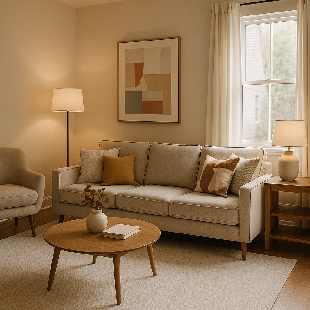 Home staging with rented furniture to showcase the lifestyle and comfort a property can offer to potential buyers. Home staging with rented furniture to showcase the lifestyle and comfort a property can offer to potential buyers.