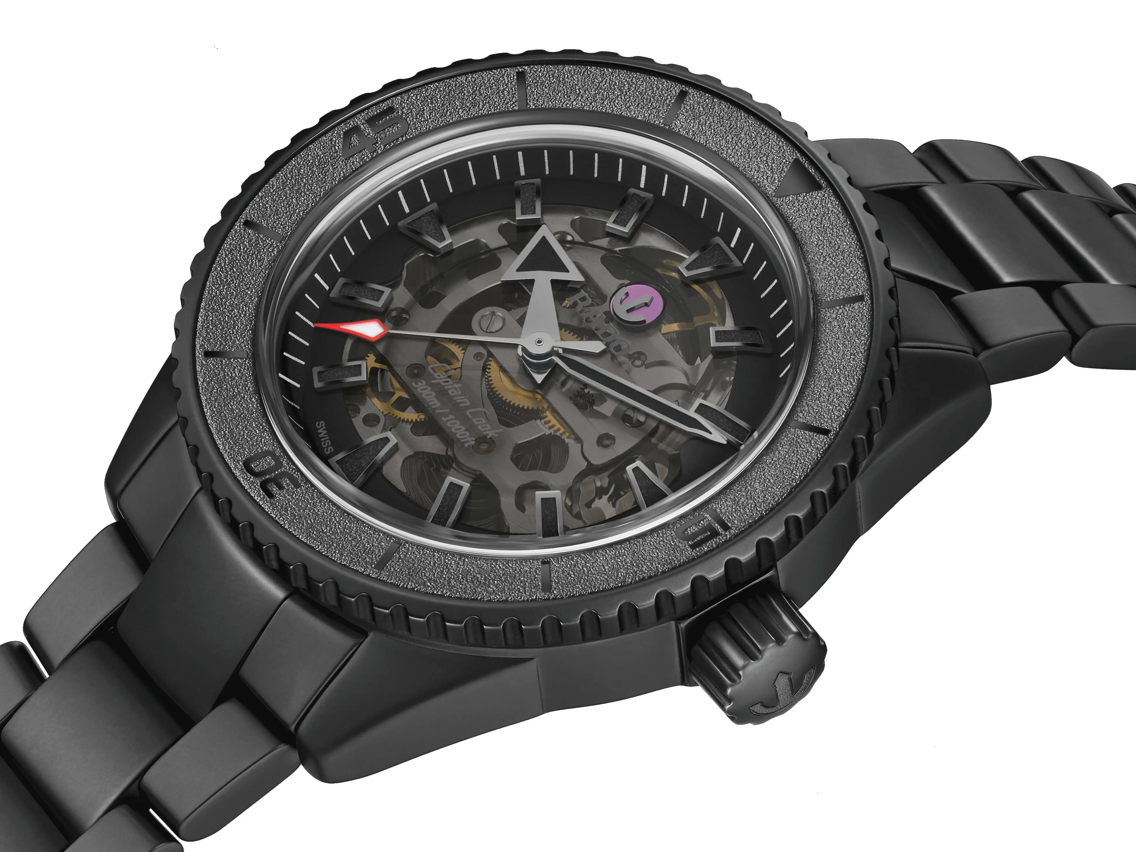 Caseback of the Rado Captain Cook Hong Kong Limited Edition showing Hong Kong skyline and engraving