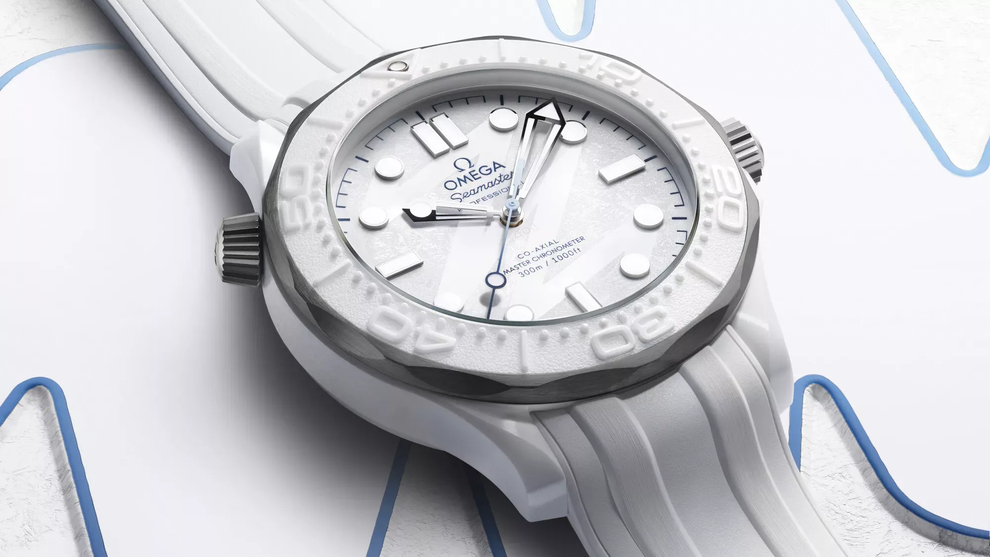 Caseback of the OMEGA Seamaster Diver 300M Milano Cortina showing the stamped 2026 emblem