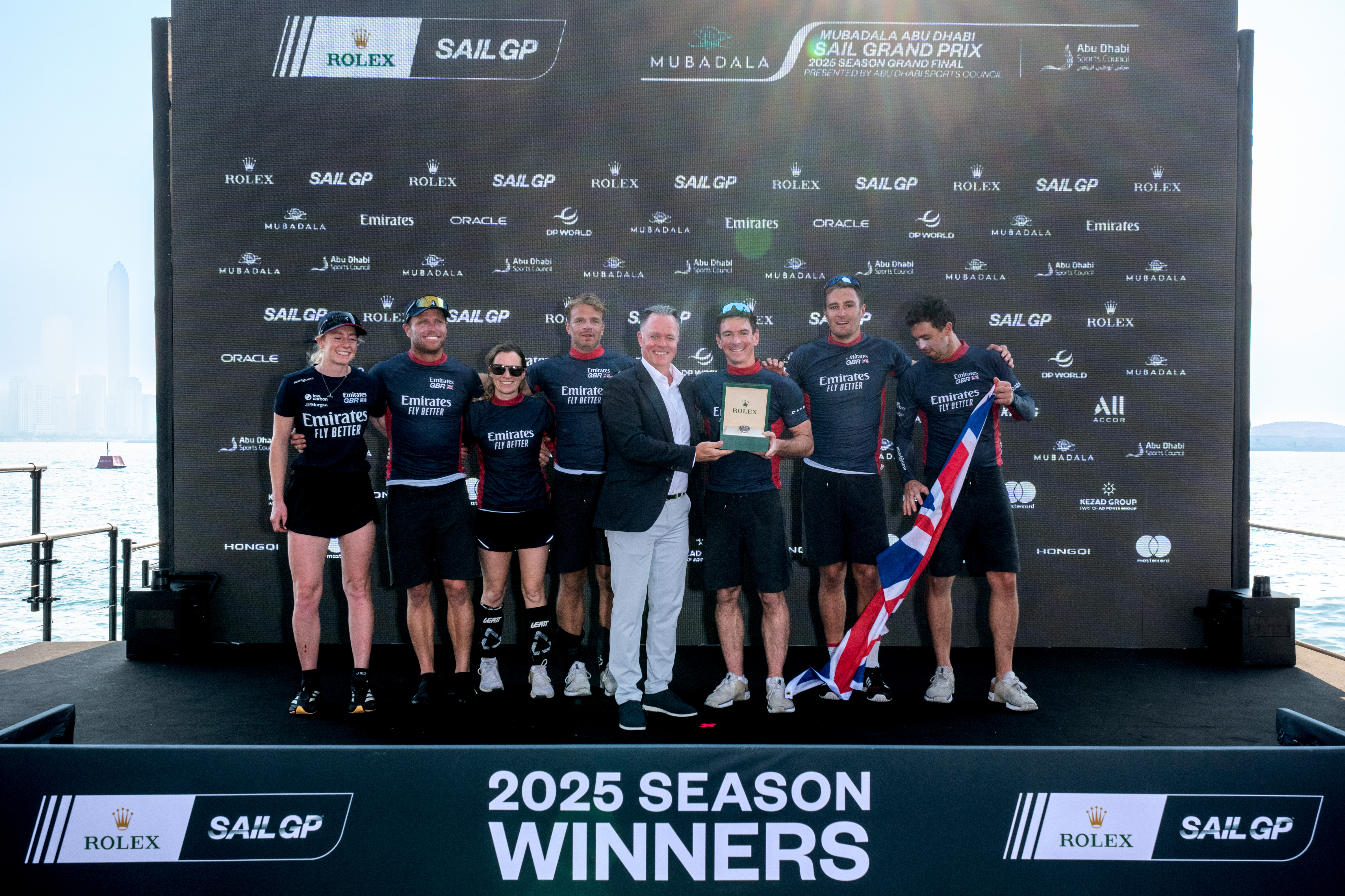 Emirates GBR SailGP Team racing their F50 in the Rolex SailGP Championship