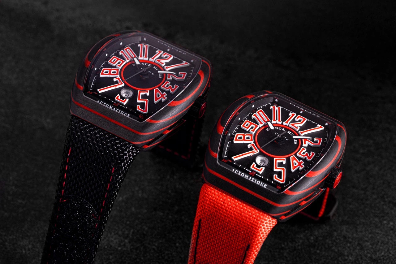 Franck Muller Vanguard Wave profile highlighting sculpted case and wave motif
