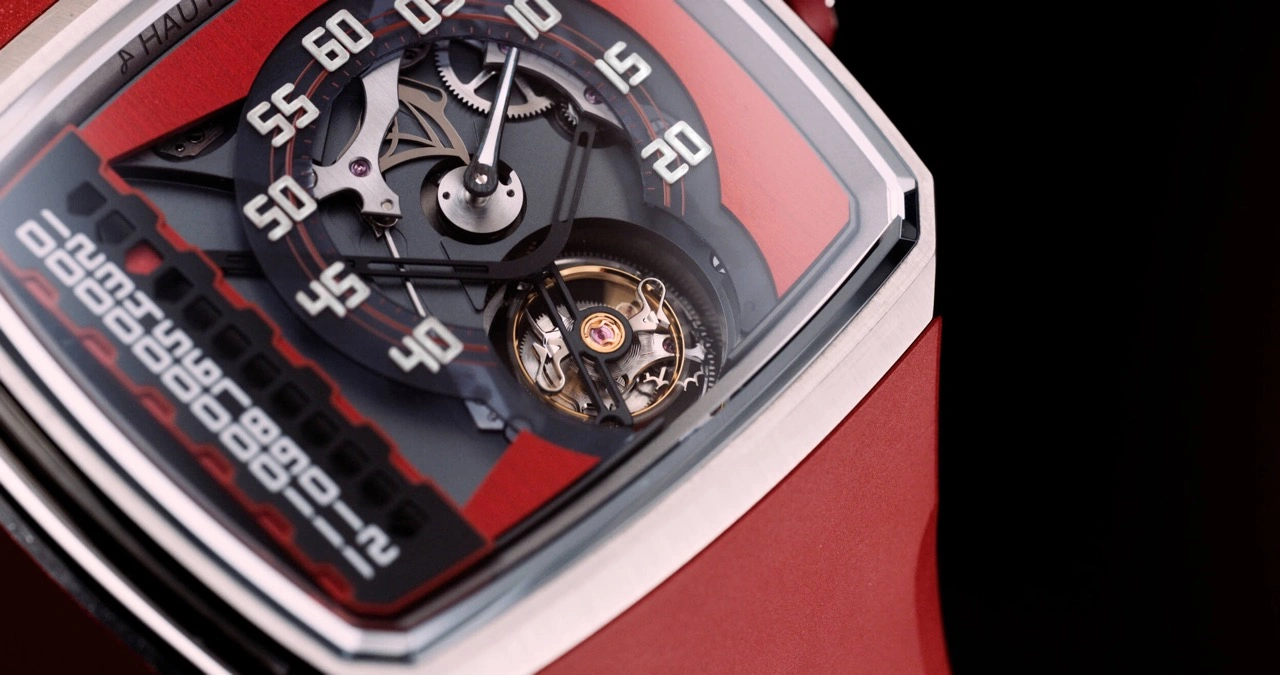 Hautlence Linear Series 3 Red Passion flying tourbillon and multi-level red dial architecture