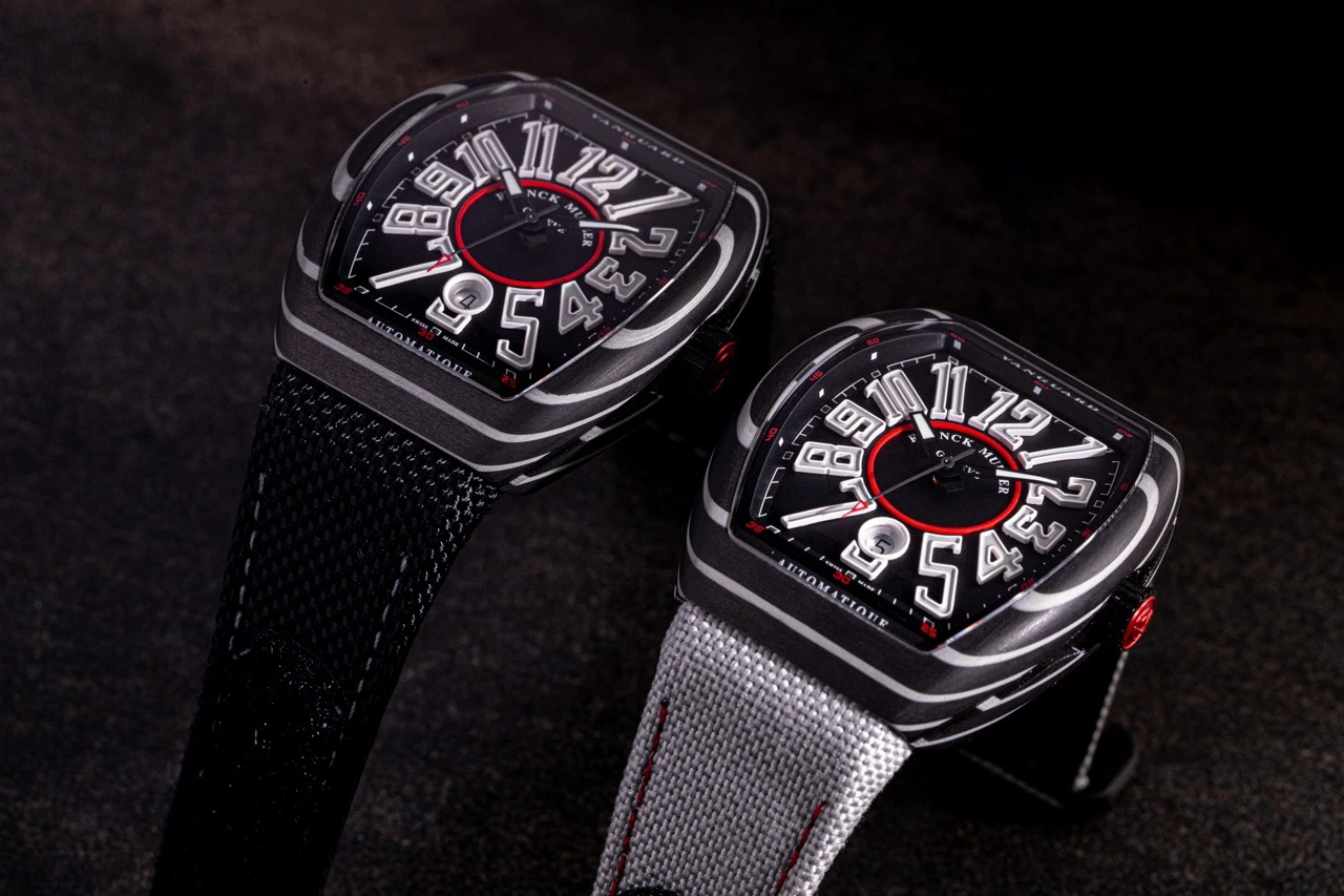 Dial and strap details of the Franck Muller Vanguard Wave