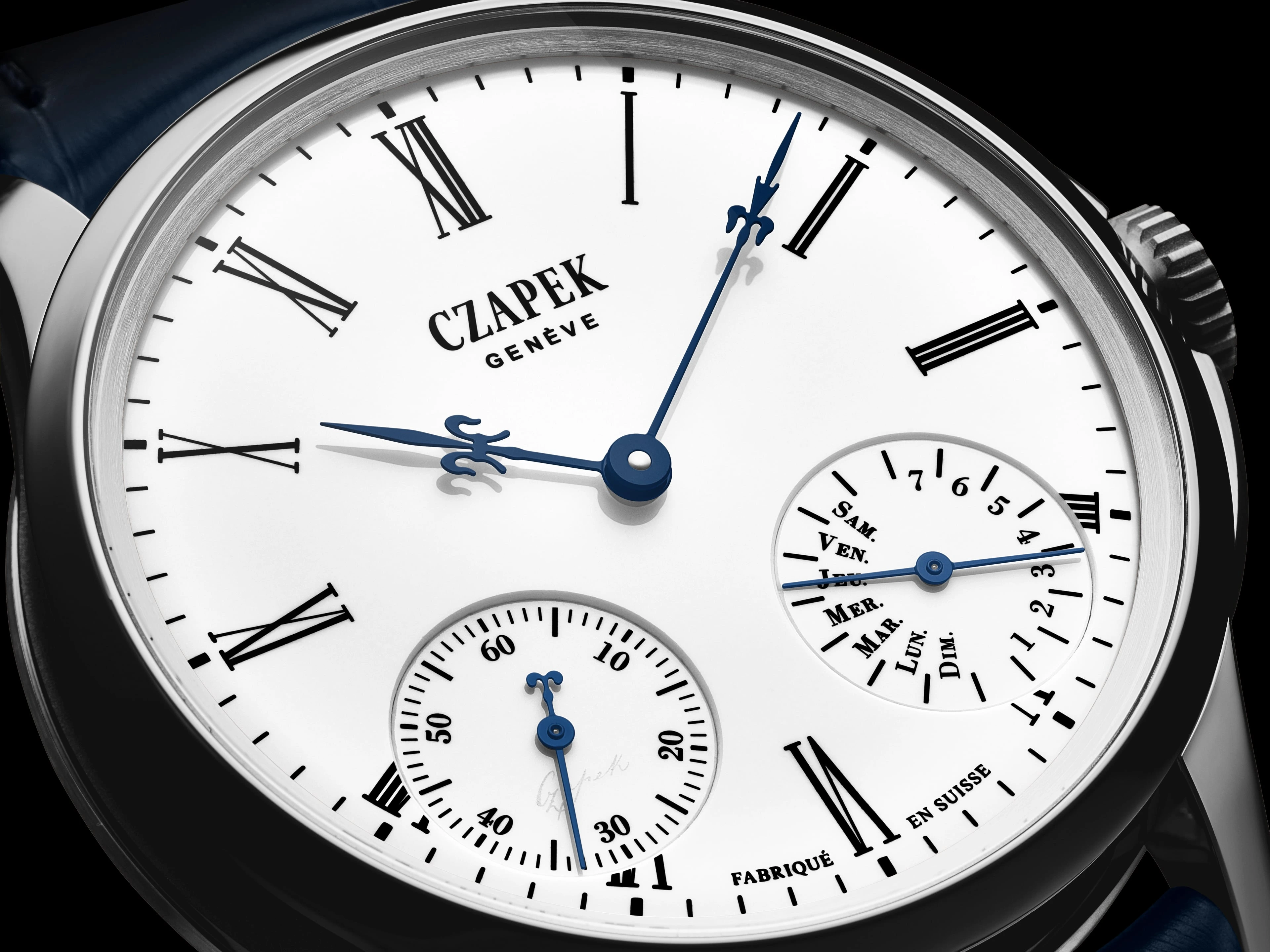 Czapek Quai des Bergues Sursum Corda in rose gold with white grand feu enamel dial