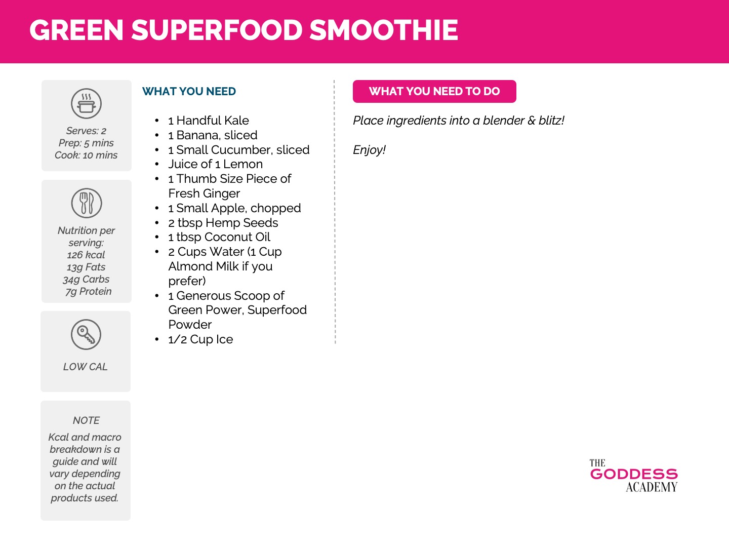 Green Superfood Smoothie Recipe
