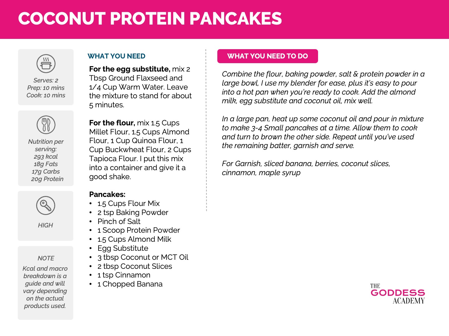 Coconut Protein Pancakes Recipe