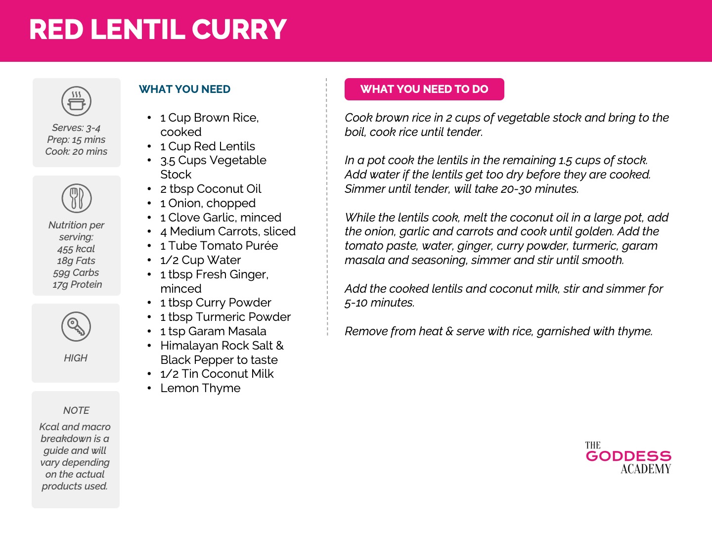 Red Lentil Curry