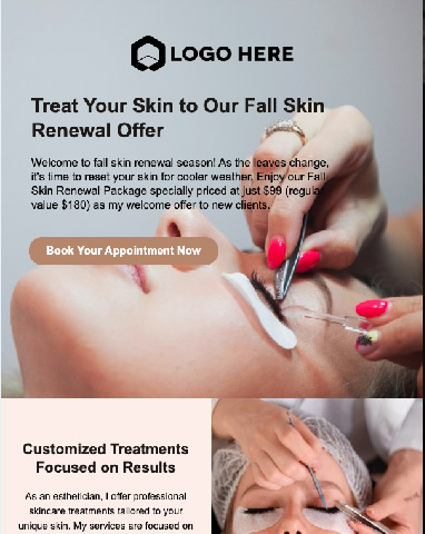 Esthetician/Eye Lash Extensions Campaign