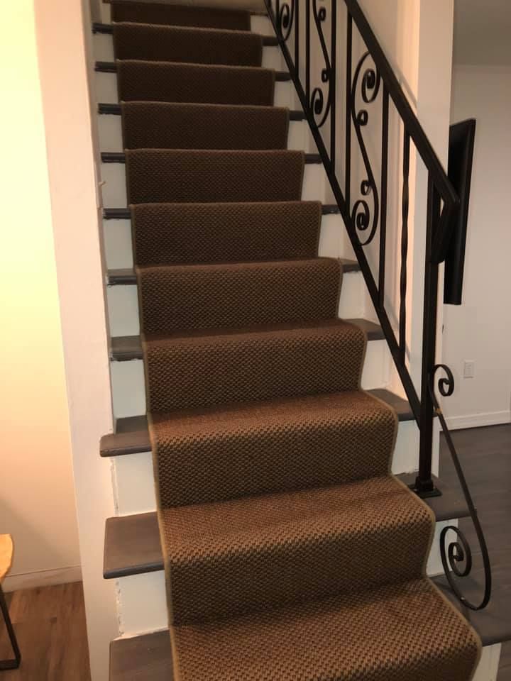 Wood-look tile stairs for a warm and rustic feel