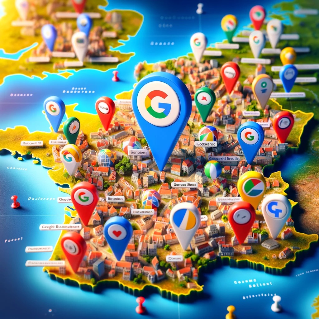 Carte de France montrant l'impact de Google My Business sur la visibilité des petites entreprises