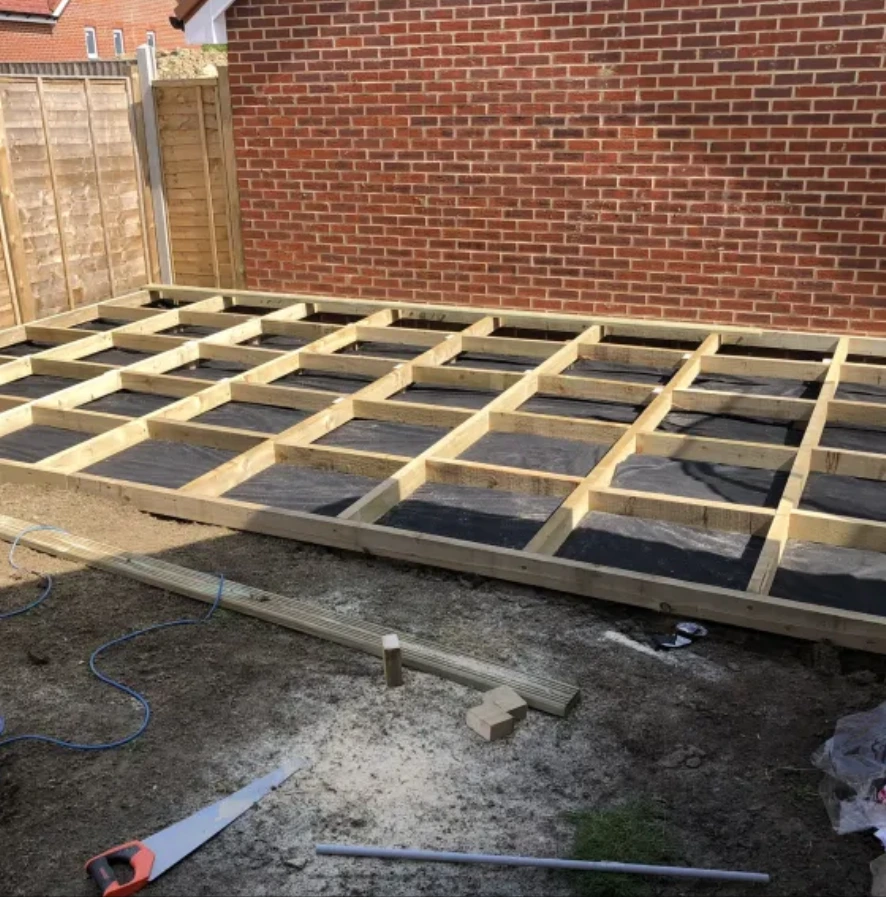 deck being built by perfect fencing in newhaven sussex