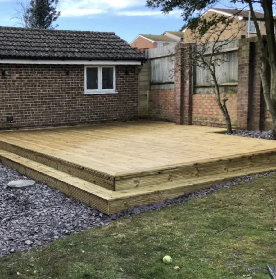 decking finished being built by perfect fencing in seaford sussex