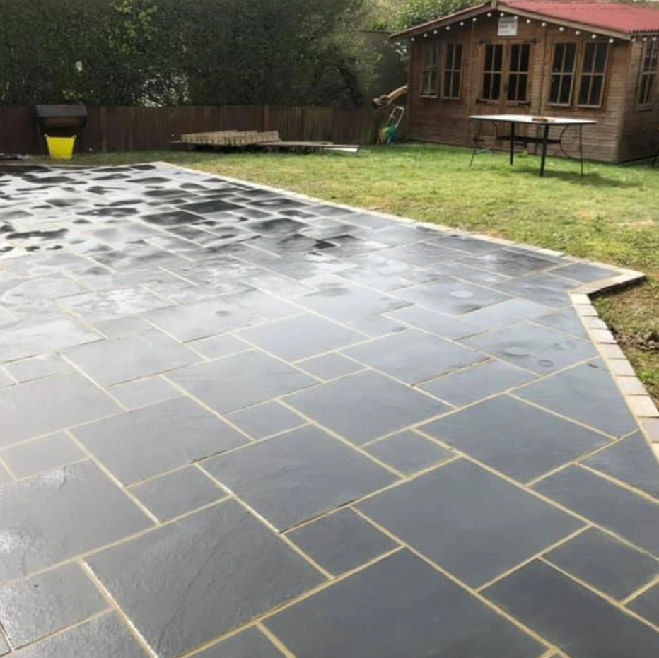 patio finished being installed by perfect fencing in newhaven sussex