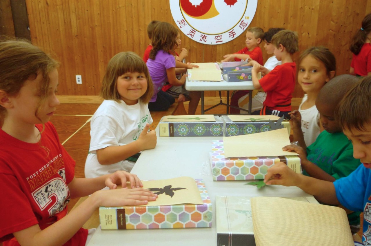 Martial arts instructor with kids