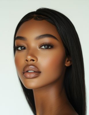 Close-up of a woman with full, symmetrical lips showcasing natural-looking results of professionally administered lip fillers. Close-up of a woman with full, symmetrical lips showcasing natural-looking results of professionally administered lip fillers.