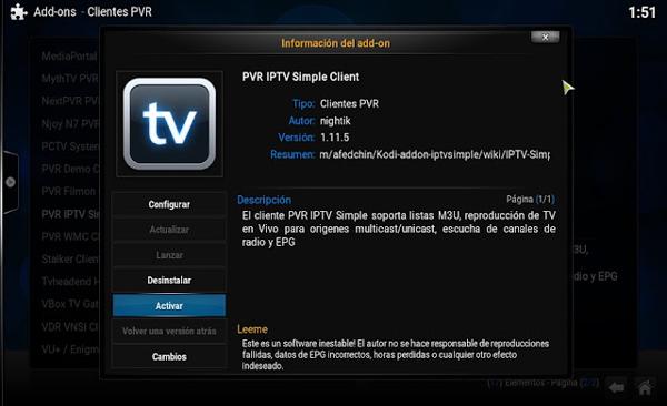 Kodi App with IPTV for Xbox