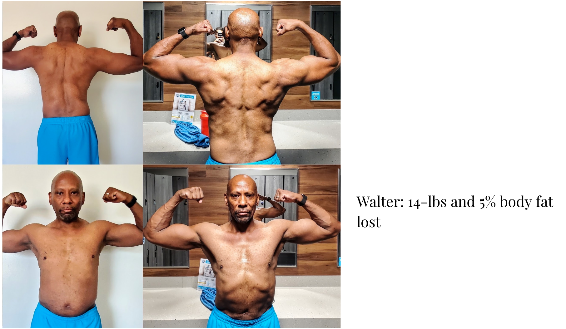 Walter lost 14 pounds and 5% body fat in six weeks at Tribe Fitness