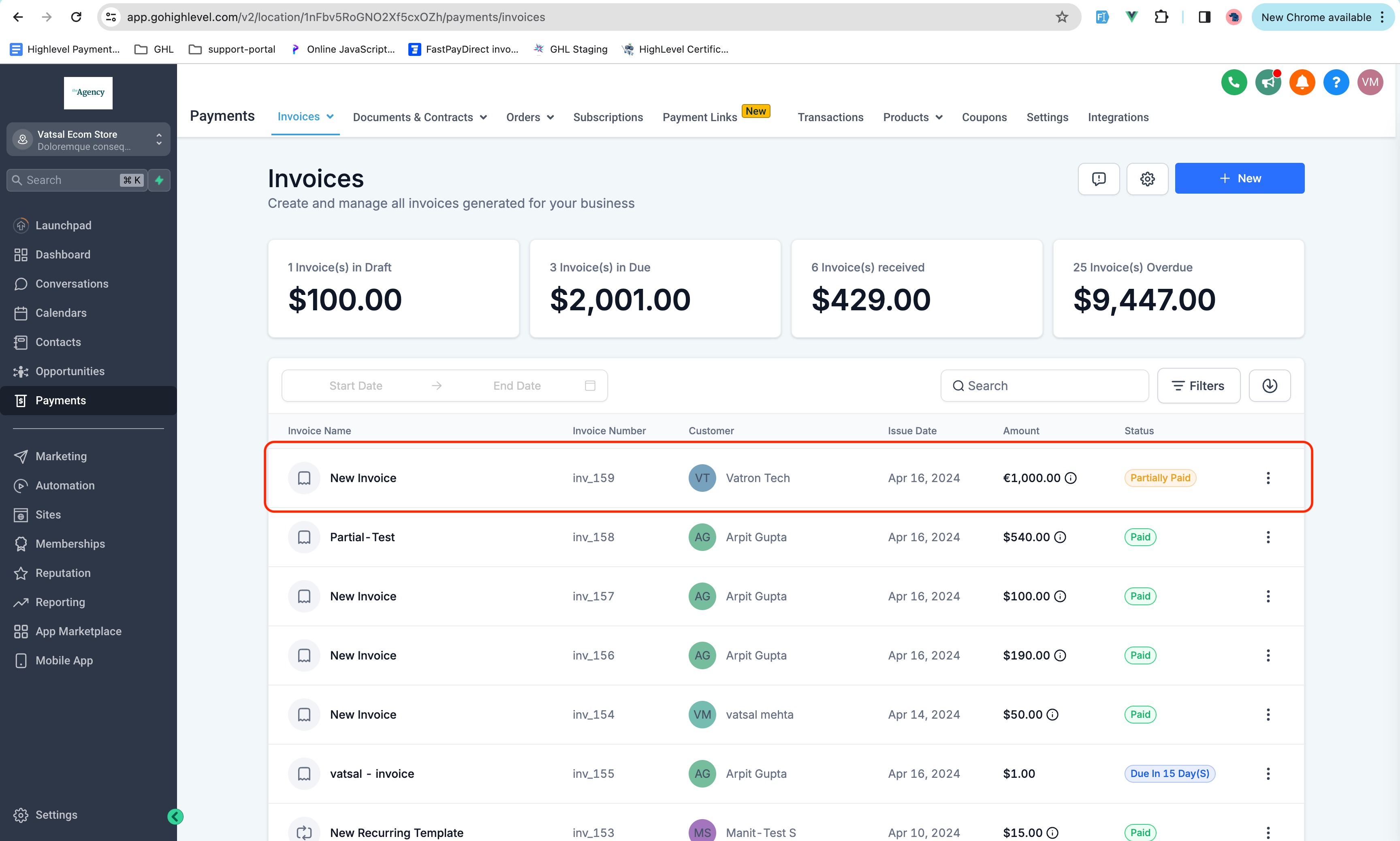 Payments
