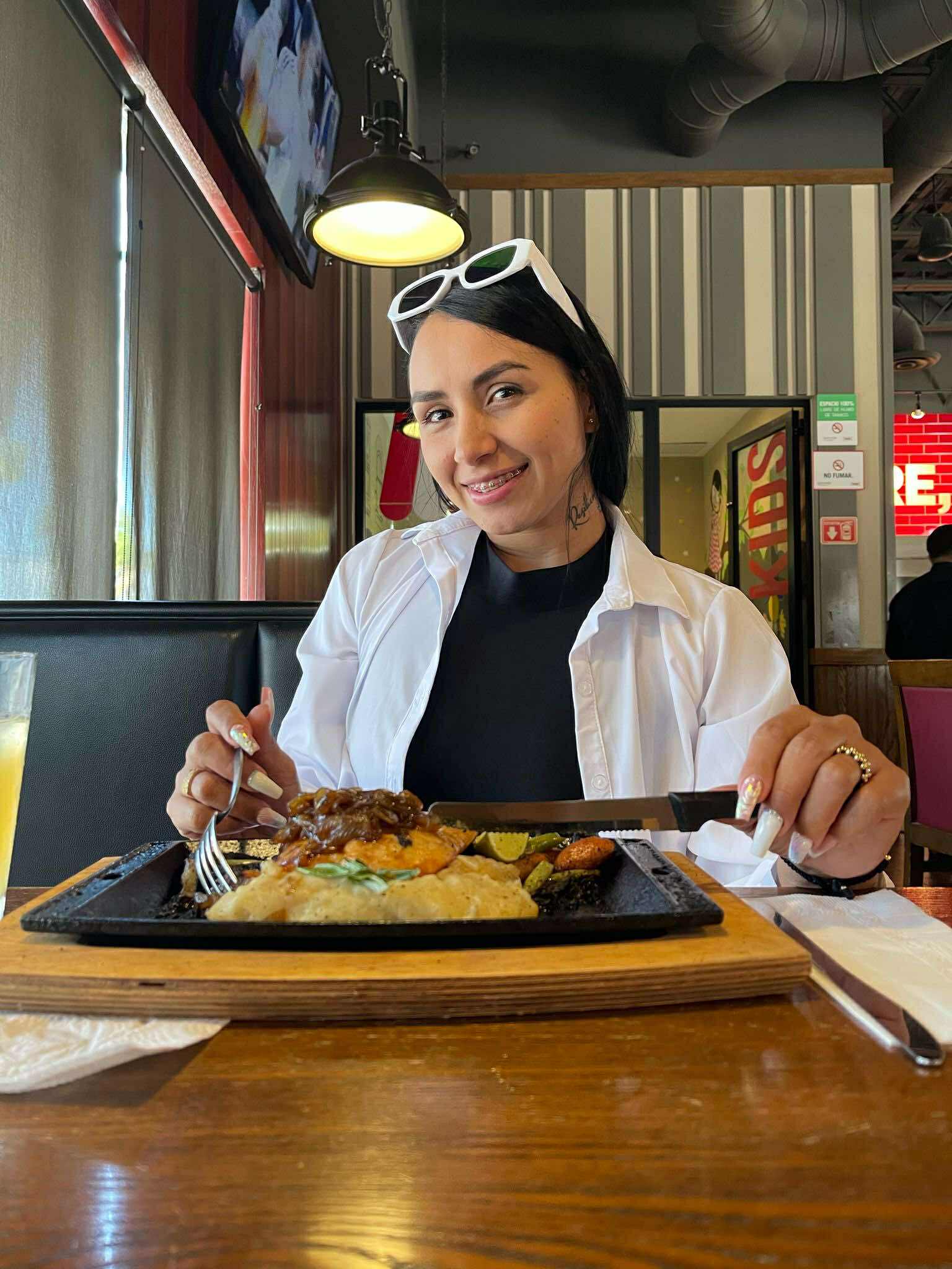 Woman dressed elegantly for dinner