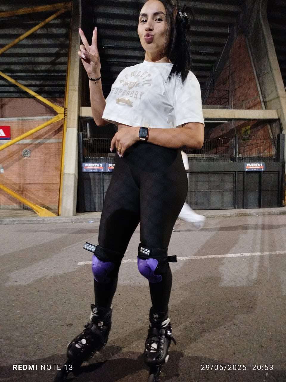 Stylish person on roller skates