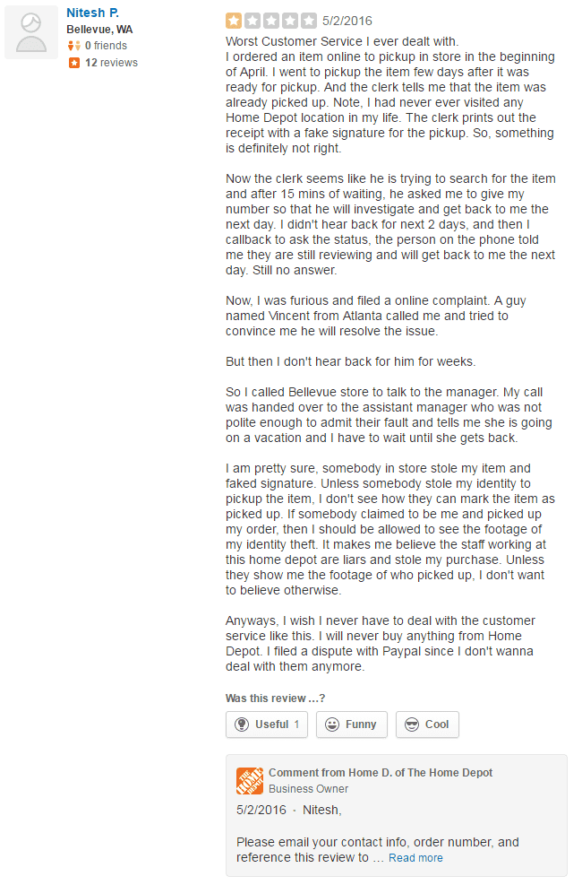 negative reviews