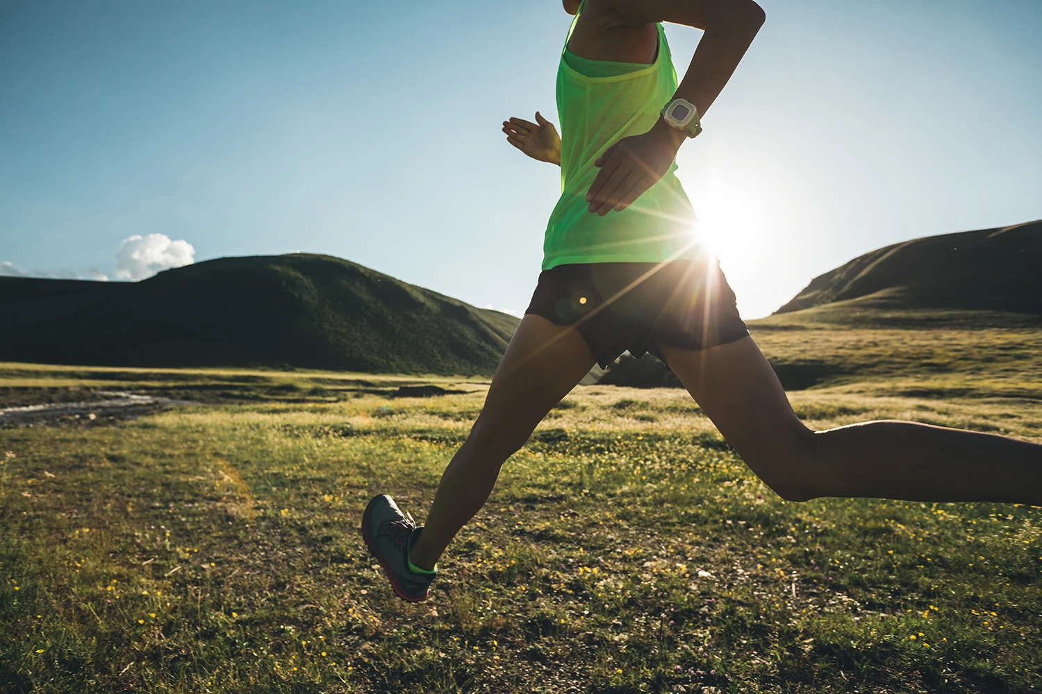 A woman jogging