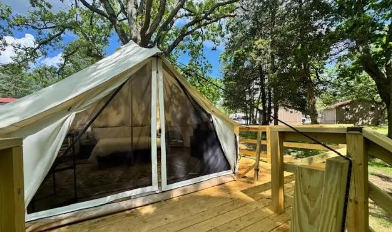 Glamping tent interior