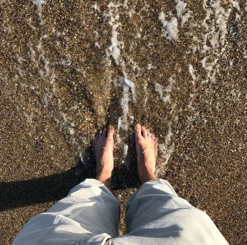 Patient walking comfortably after neuropathy treatment