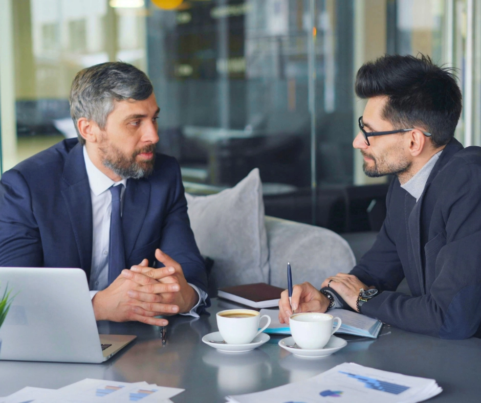 Business coach presenting to a group