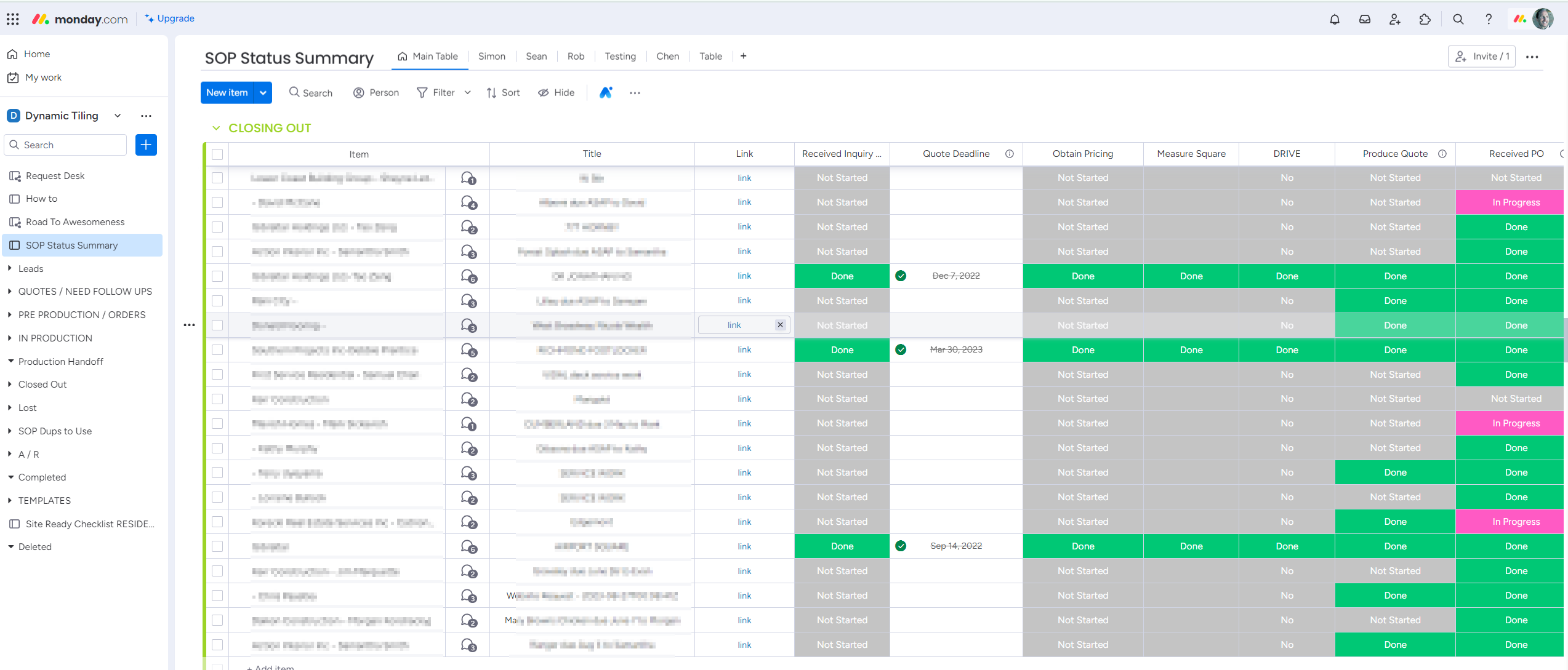 Monday.com Dashboard