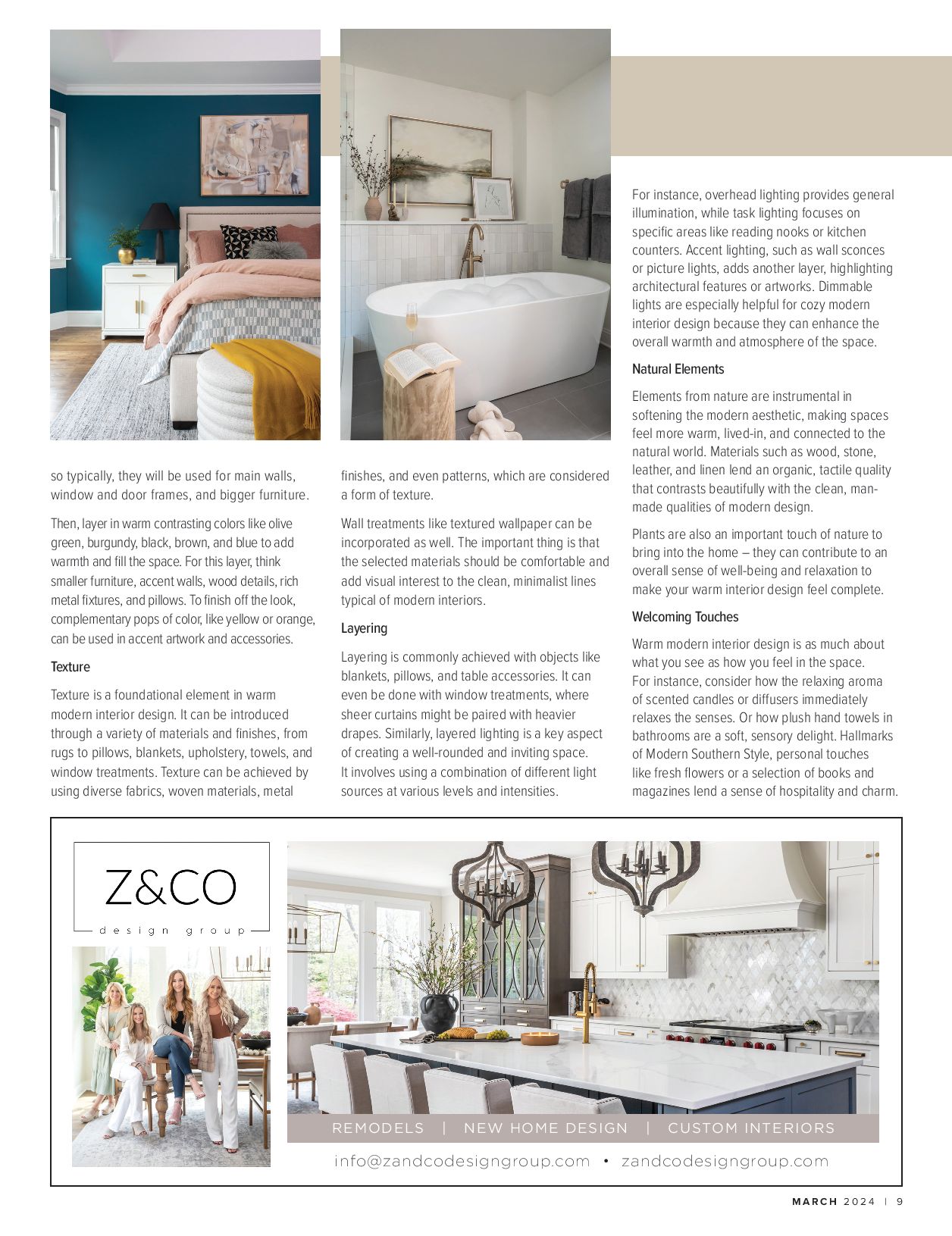 Z & Co. Design Group expert article in North Buckhead Neighbors