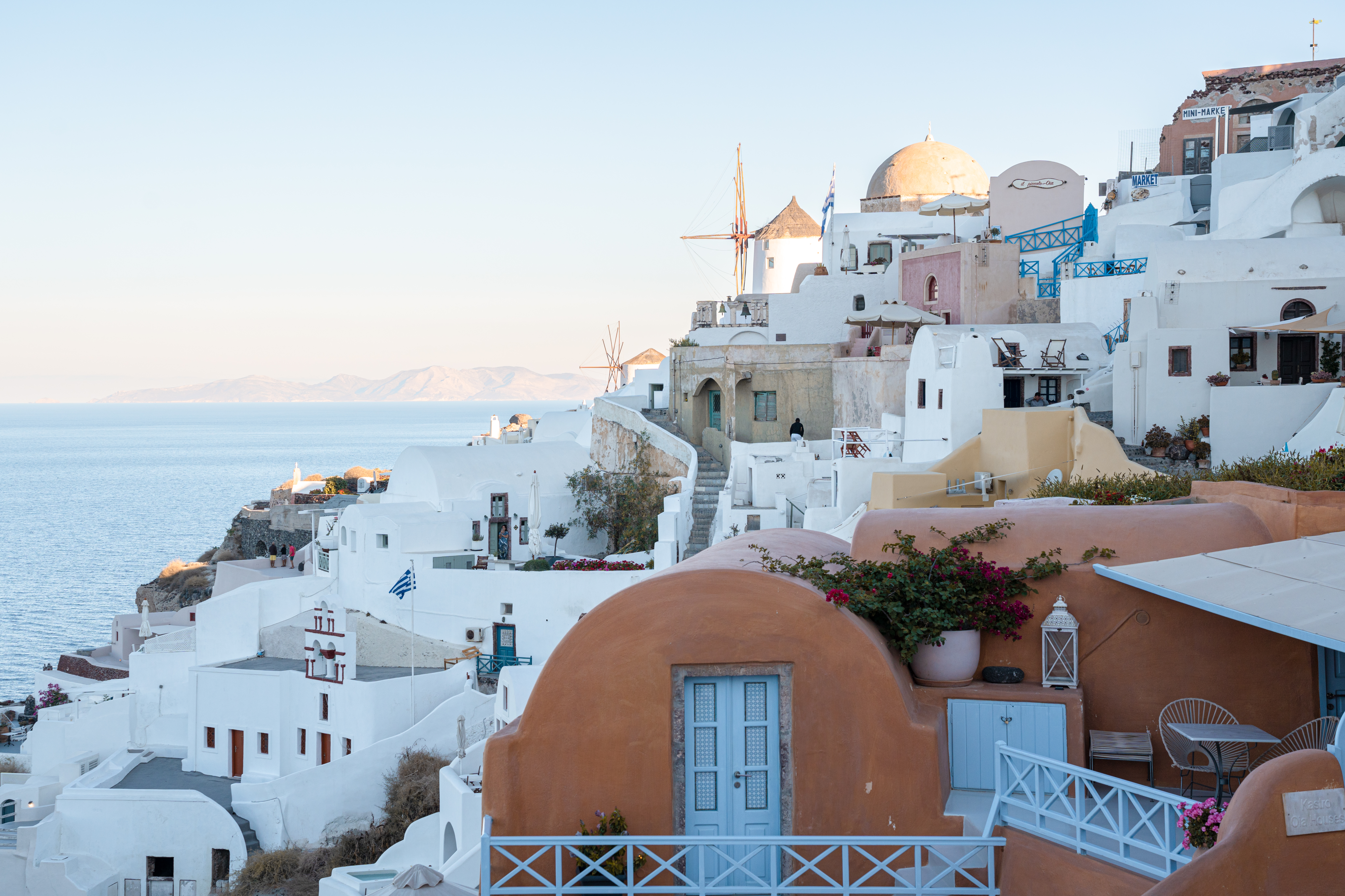Centrum van Oia in santorini